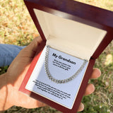 Grandparent's Eternal Love Necklace: A Personalized Cuban Link Chain with Heartfelt Message Jewelry/Cubanlink ShineOn Fulfillment Stainless Steel Luxury Box 