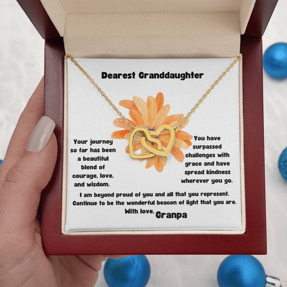 Grandparent's Love Interlocking Hearts Necklace: A Symbol of Eternal Bond & Affection Jewelry/InterlockingHearts ShineOn Fulfillment 18K Yellow Gold Finish Luxury Box 