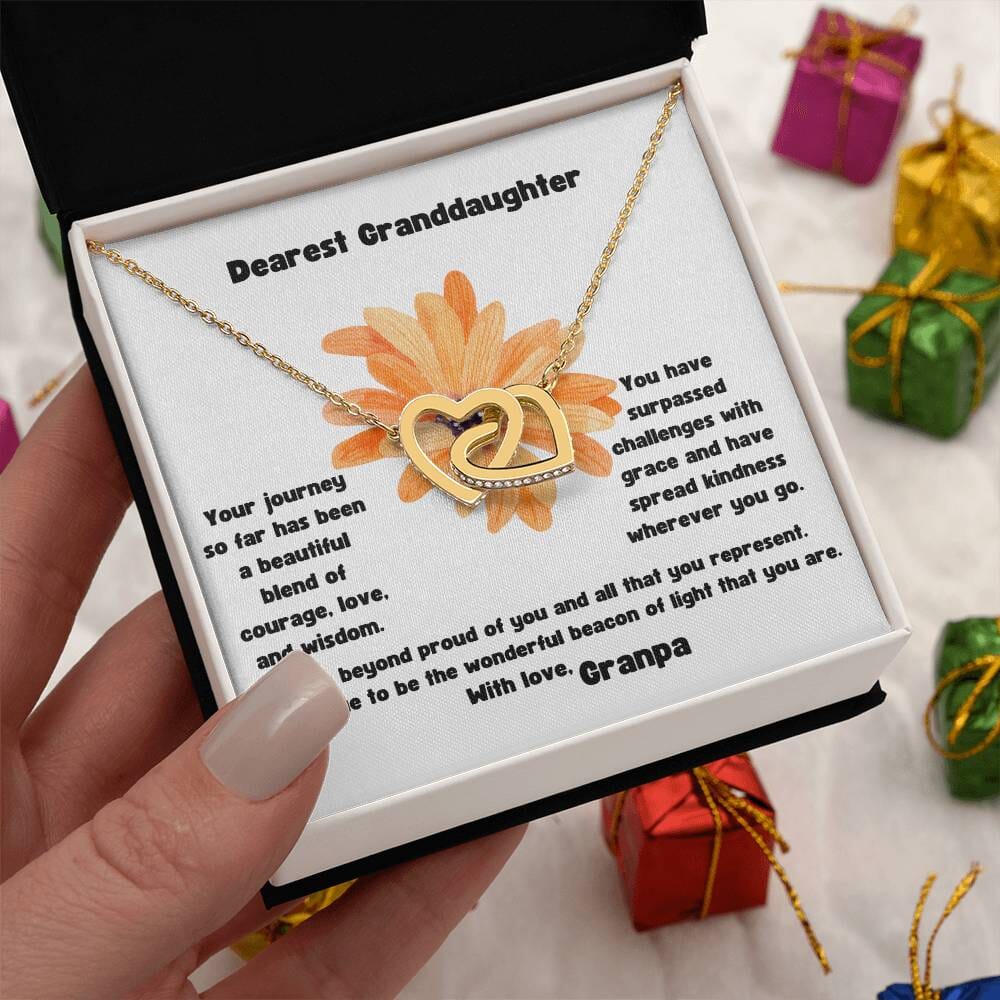 Grandparent's Love Interlocking Hearts Necklace: A Symbol of Eternal Bond & Affection Jewelry/InterlockingHearts ShineOn Fulfillment 18K Yellow Gold Finish Standard Box 