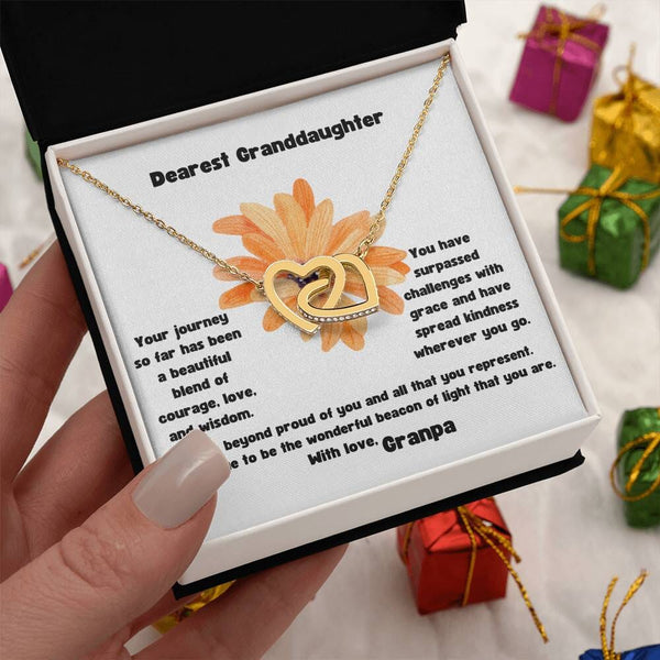Grandparent's Love Interlocking Hearts Necklace: A Symbol of Eternal Bond & Affection Jewelry/InterlockingHearts ShineOn Fulfillment 18K Yellow Gold Finish Standard Box 