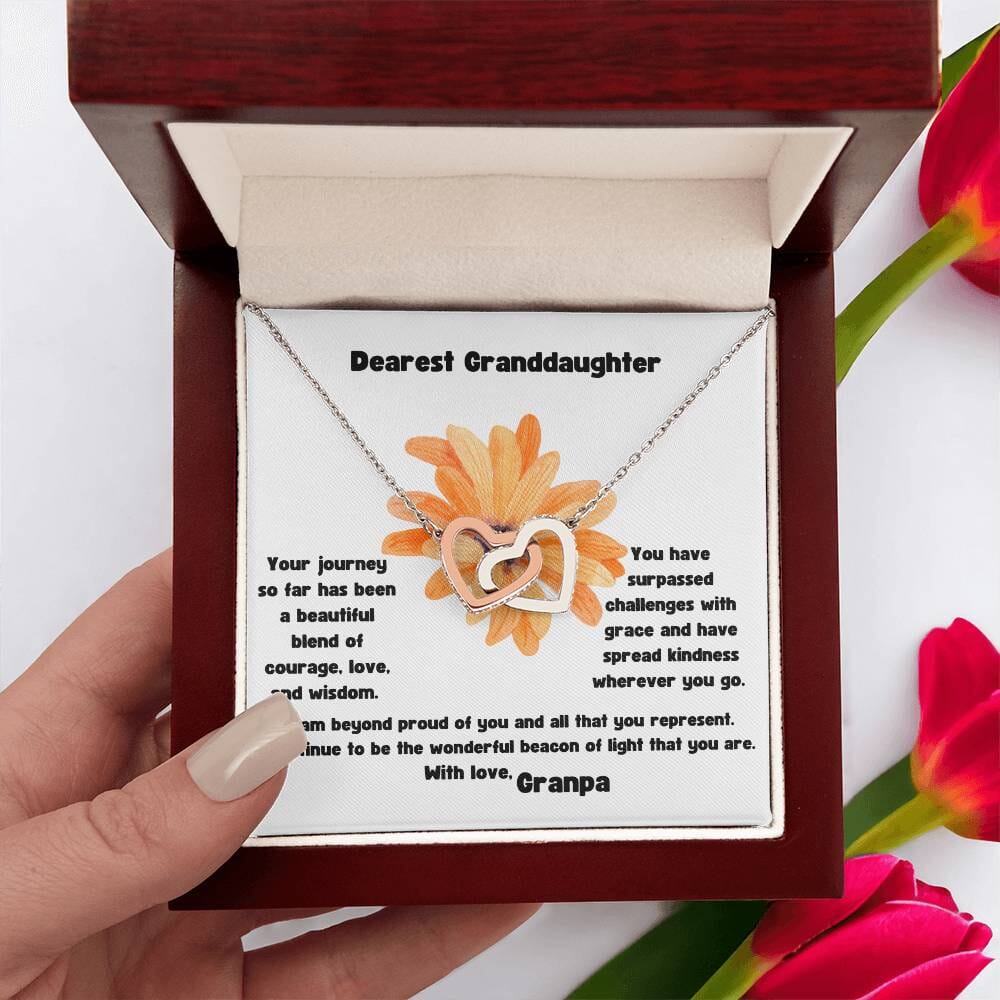Grandparent's Love Interlocking Hearts Necklace: A Symbol of Eternal Bond & Affection Jewelry/InterlockingHearts ShineOn Fulfillment Polished Stainless Steel & Rose Gold Finish Luxury Box 