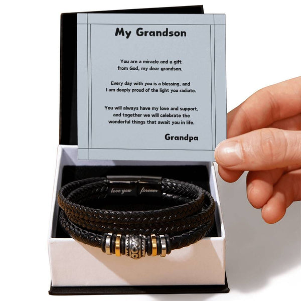 Grandson's Eternal Bond Bracelet: A Personalized Symbol of Love & Legacy Jewelry/LoveForeverBracelet ShineOn Fulfillment
