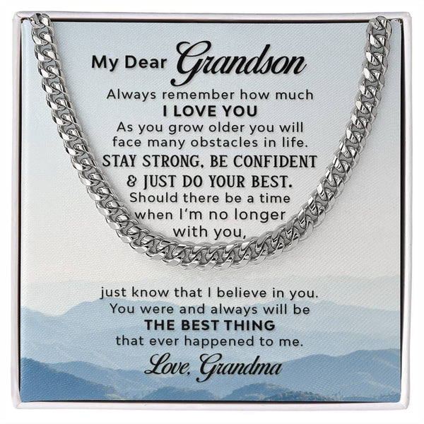 Grandson's Legacy Chain: A Symbol of Grandmother's Eternal Love & Belief Jewelry/Cubanlink ShineOn Fulfillment 