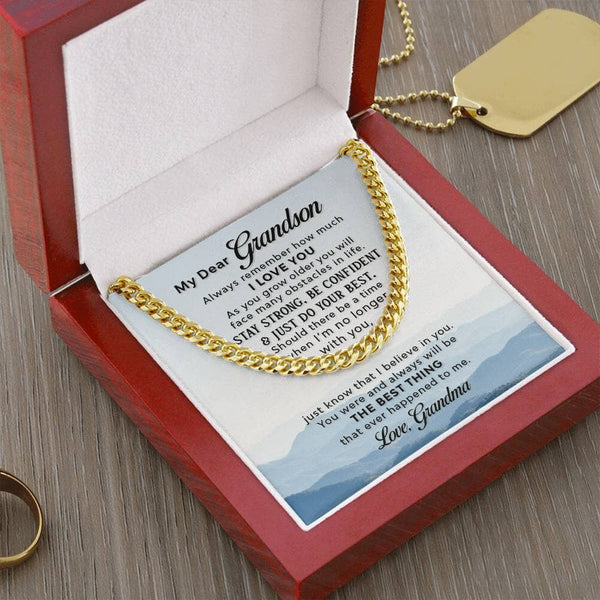 Grandson's Legacy Chain: A Symbol of Grandmother's Eternal Love & Belief Jewelry/Cubanlink ShineOn Fulfillment 