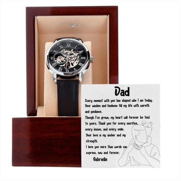 "Heartbeat of Time" - Father's Day Automatic Watch from Daughter Jewelry ShineOn Fulfillment 