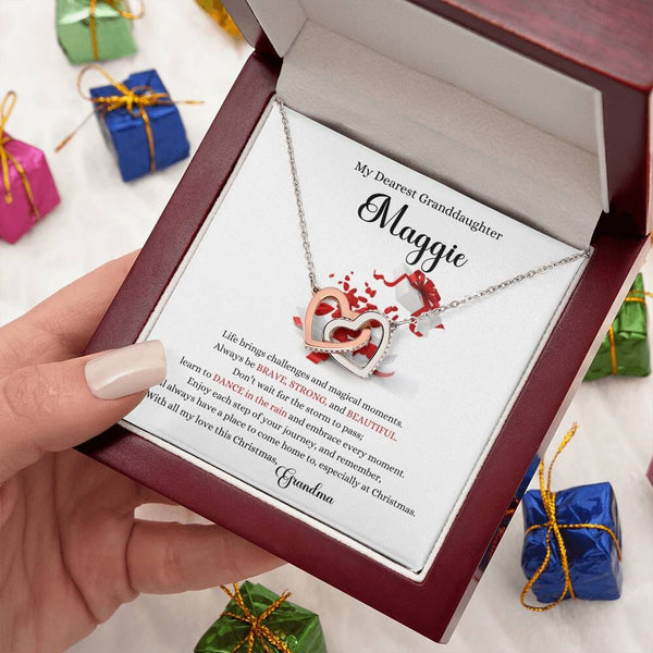 ✨ Interlocking Hearts Necklace: A Christmas Gift of Unconditional Love for Your Granddaughter ✨ Jewelry ShineOn Fulfillment