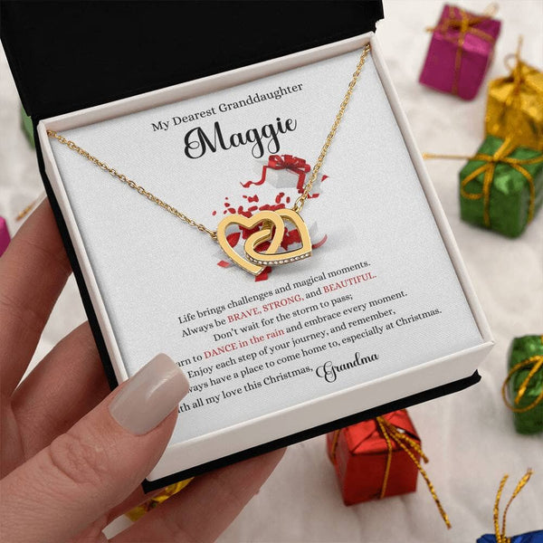 ✨ Interlocking Hearts Necklace: A Christmas Gift of Unconditional Love for Your Granddaughter ✨ Jewelry ShineOn Fulfillment