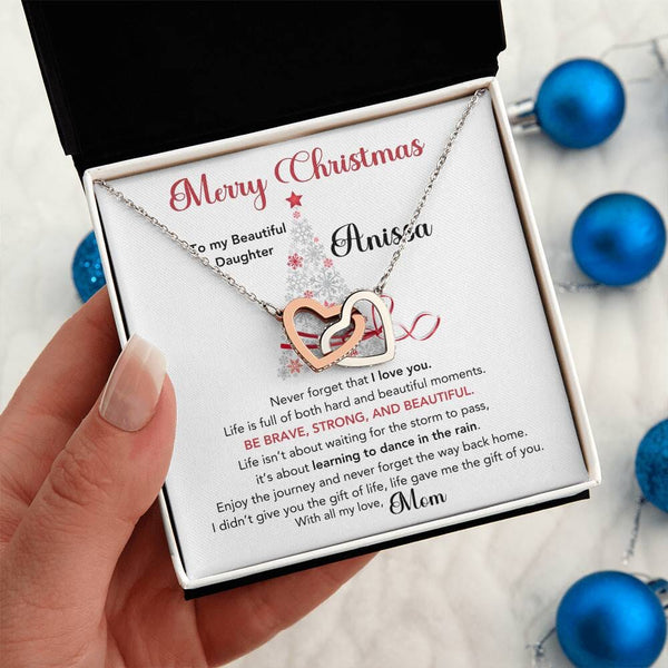 Interlocking Hearts Necklace - Personalized Gift from Mom to Daughter This Christmas Jewelry ShineOn Fulfillment