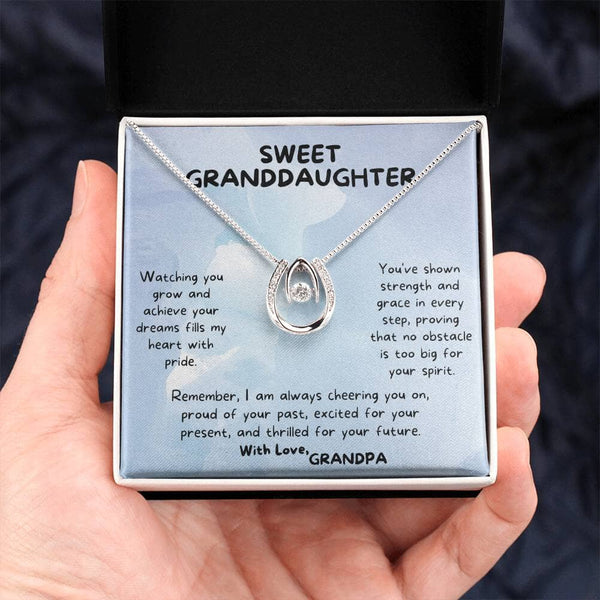 Legacy of Love: Grandparent to Granddaughter Sentimental White Gold Pendant Necklace Jewelry/LuckyInLove ShineOn Fulfillment 