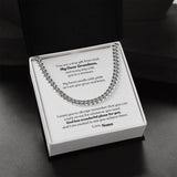 Legacy of Love: Grandparent's Blessing Cuban Link Chain Necklace with Personalized Godly Message Jewelry/Cubanlink ShineOn Fulfillment Stainless Steel Standard Box 