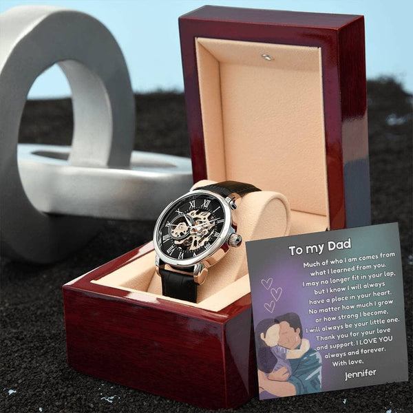 "Timeless Affection" - Father's Day Automatic Watch with Daughter's Love Jewelry ShineOn Fulfillment 
