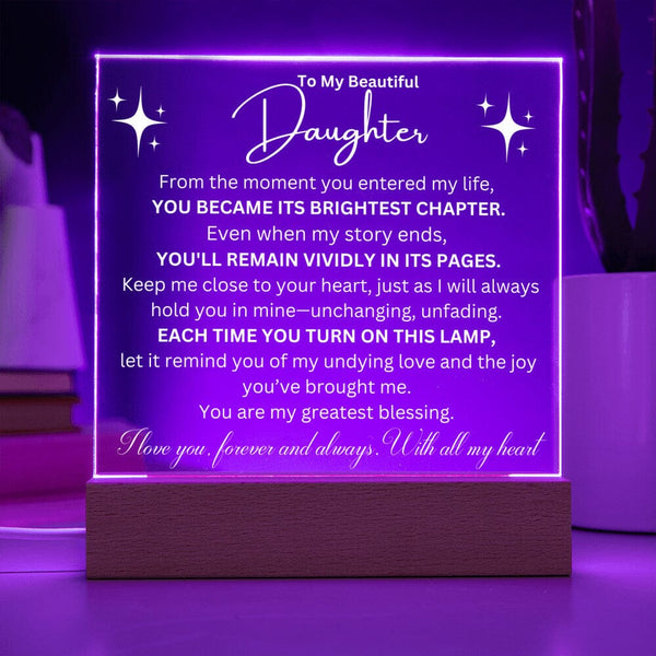To My Beautiful Daughter - Forever loved - Acrylic Light Display❤️ Jewelry ShineOn Fulfillment
