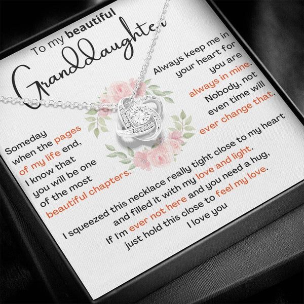 To My Beautiful Granddaughter - the most beautiful chapters- Love Knot Necklace Jewelry ShineOn Fulfillment