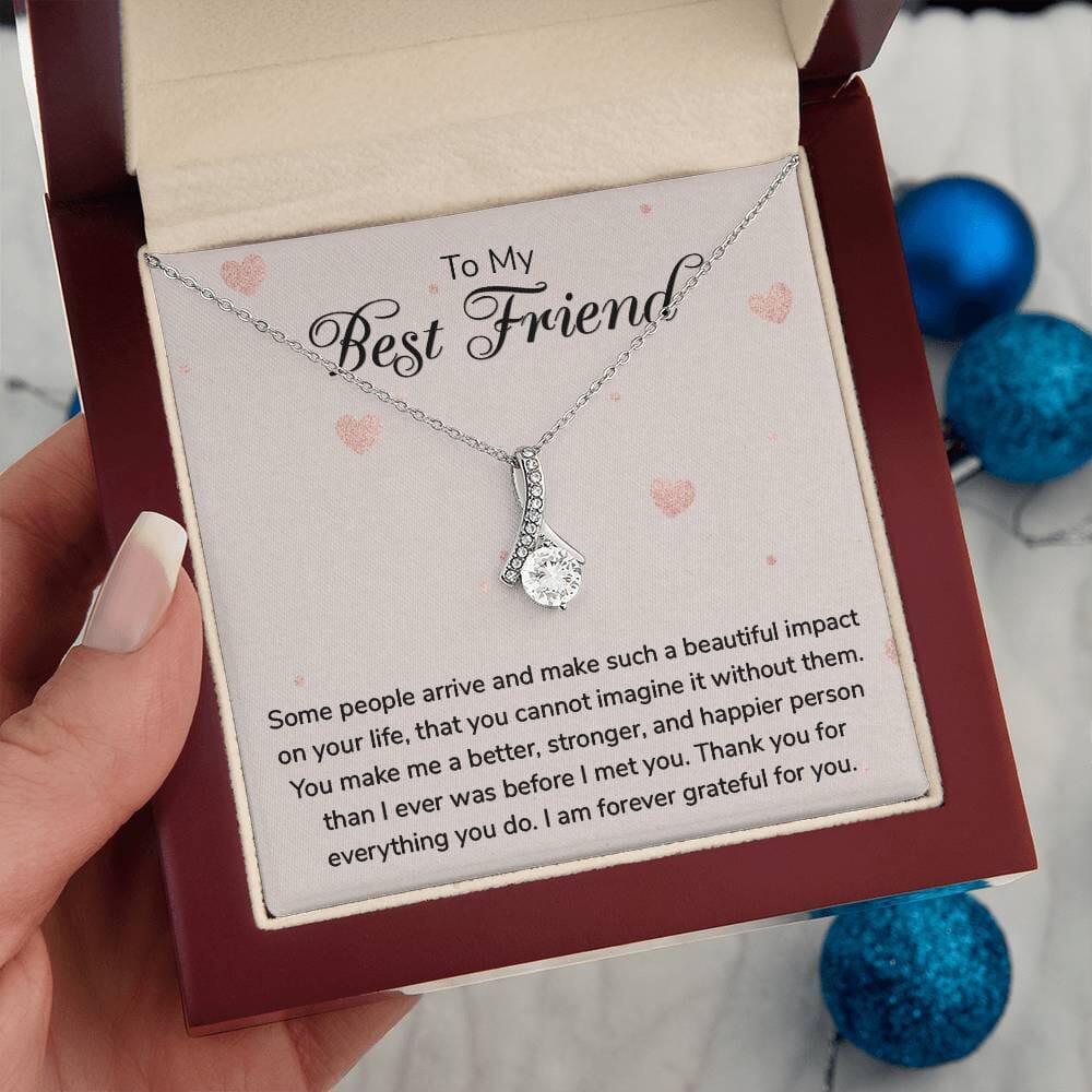 Unbreakable Bond Necklace β A Symbol of Eternal Friendship with Sentimental Message Card Jewelry/AlluringBeauty ShineOn Fulfillment White Gold Finish Luxury Box