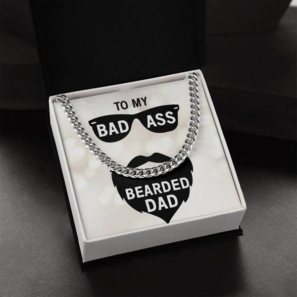 Unbreakable Bond: The Cuban Link Chain - A Tribute to the Badass Bearded Dad Jewelry/Cubanlink ShineOn Fulfillment Stainless Steel Standard Box 