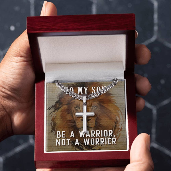 Warrior's Spirit: The Artisan Cross Necklace – Embrace Strength & Courage Jewelry/CubanlinkCross ShineOn Fulfillment Luxury Box w/LED