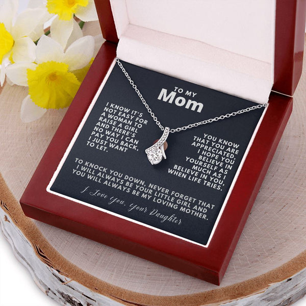 A beautifully designed necklace mom will love! - ALLURING BEAUTY necklace gift Jewelry ShineOn Fulfillment Mahogany Style Luxury Box (w/LED) 