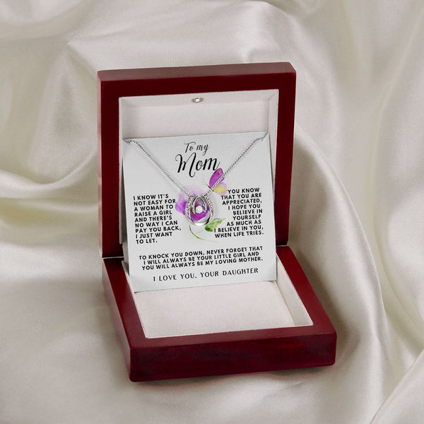 A beautifully designed necklace mom will love! - Lucky in Love Necklace Jewelry ShineOn Fulfillment Mahogany Style Luxury Box with LED 