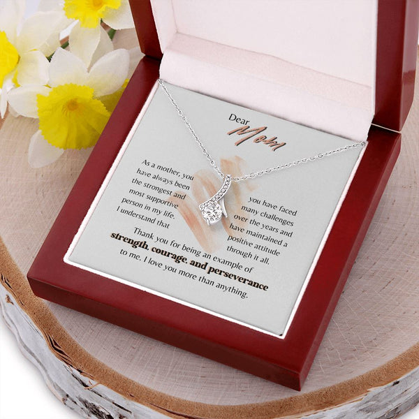 A gift for mom because she deserves the best - Alluring Beauty Necklace Jewelry ShineOn Fulfillment Mahogany Style Luxury Box (w/LED) 