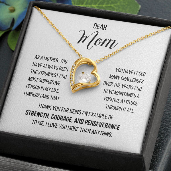 A perfect gift for your mother - Dear Mom, I love you more than anything... - Forever Love Necklace Jewelry ShineOn Fulfillment 18k Yellow Gold Finish Standard Box 