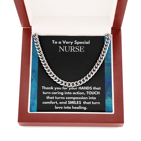 A special gift for him- To a very special Nurse, Cuban link chain necklace Jewelry ShineOn Fulfillment 