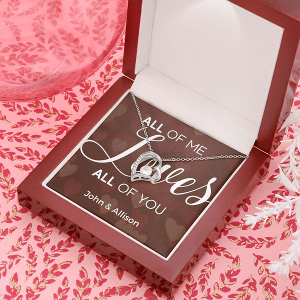 All of Me Loves All of YOU - Forever Love Necklace Jewelry ShineOn Fulfillment 14k White Gold Finish Luxury Box 
