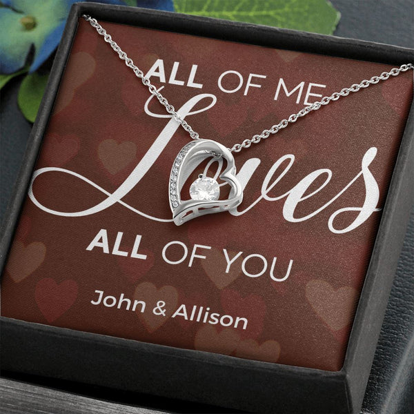 All of Me Loves All of YOU - Forever Love Necklace Jewelry ShineOn Fulfillment 14k White Gold Finish Standard Box 