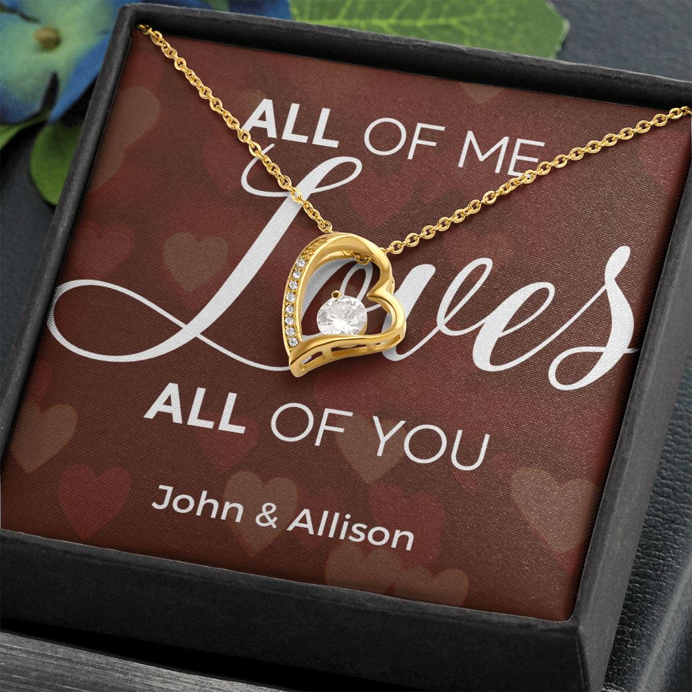 All of Me Loves All of YOU - Forever Love Necklace Jewelry ShineOn Fulfillment 18k Yellow Gold Finish Standard Box 