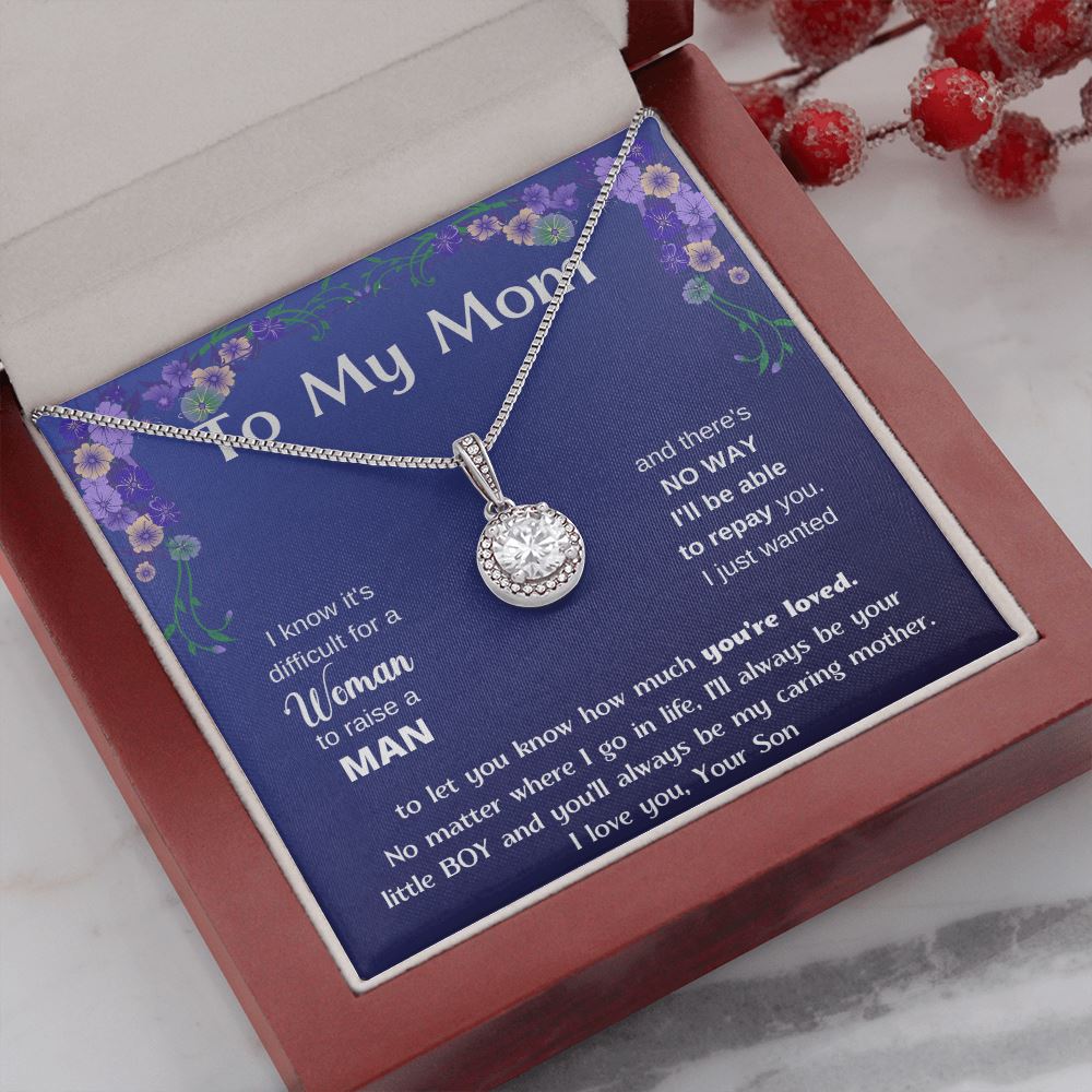 (Almost Gone) To My MOM - Eternal Hope Necklace, To My Beautiful Mom, Mother Day Gift From Son, Gift For Mom From Son, Jewelry ShineOn Fulfillment Mahogany Style Luxury Box 