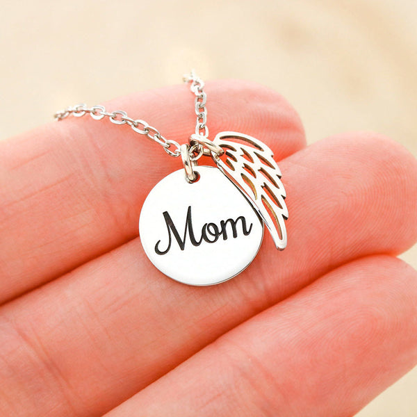 Angel Wing Necklace Mom remembrance Jewelry ShineOn Fulfillment 