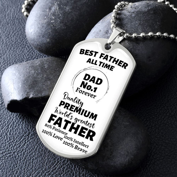 Best Father all Time - Dad No.1 - Military Chain Jewelry ShineOn Fulfillment 