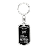 Best Father All Time - Graphic Dog Tag Keychain Jewelry ShineOn Fulfillment Dog Tag with Swivel Keychain (Steel) No 