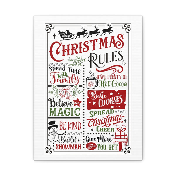 Christmas Rules" Artwork: Exclusive Festive Decor Canvas Printify 12″ x 16″ Premium Gallery Wraps (1.25″) 