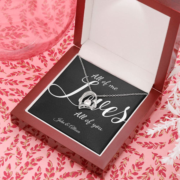 (Exclusive Offer) All Of Me Loves All Of You - Personalized Forever Love Necklace - Jewelry ShineOn Fulfillment 14k White Gold Finish Luxury Box 