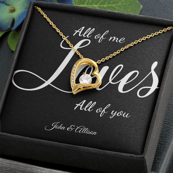 (Exclusive Offer) All Of Me Loves All Of You - Personalized Forever Love Necklace - Jewelry ShineOn Fulfillment 18k Yellow Gold Finish Standard Box 