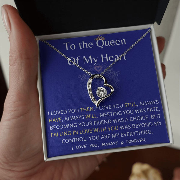 (Exclusive Offer) To The Queen Of My Heart - Forever Love Necklace - Purple Jewelry ShineOn Fulfillment 14k White Gold Finish Standard Box 