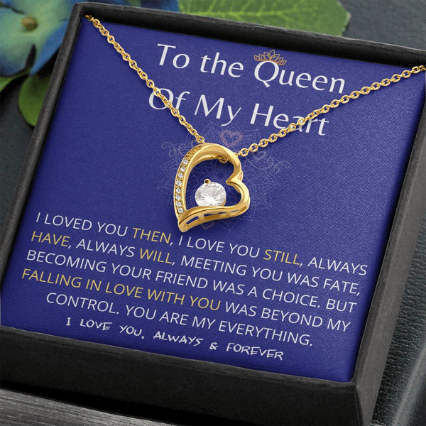 (Exclusive Offer) To The Queen Of My Heart - Forever Love Necklace - Purple Jewelry ShineOn Fulfillment 18k Yellow Gold Finish Standard Box 