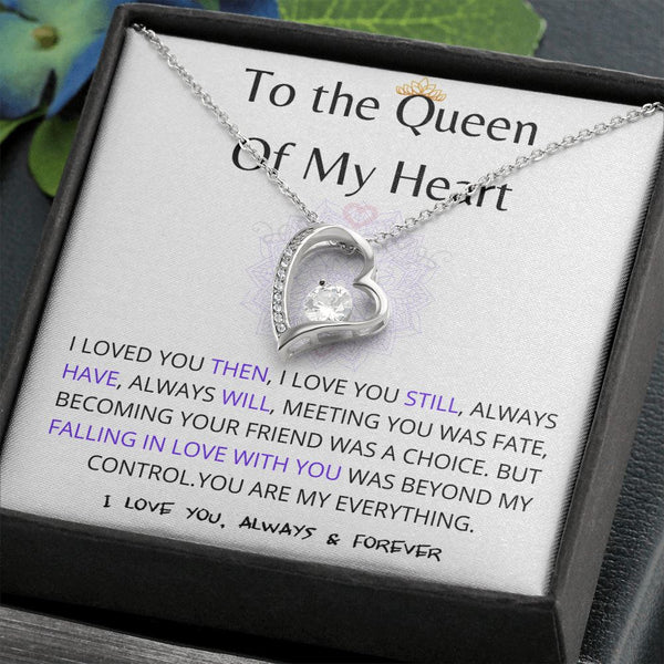 (Exclusive Offer) To The Queen Of My Heart - Forever Love Necklace - White Jewelry ShineOn Fulfillment 
