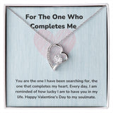 For The One Who Completes Me - Forever Love Necklace - Jewelry ShineOn Fulfillment 14k White Gold Finish Standard Box (FREE) 