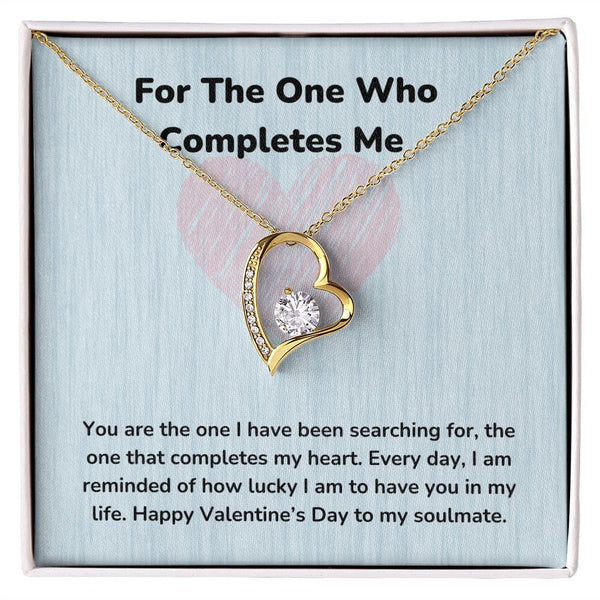 For The One Who Completes Me - Forever Love Necklace - Jewelry ShineOn Fulfillment 18k Yellow Gold Finish Standard Box (FREE) 