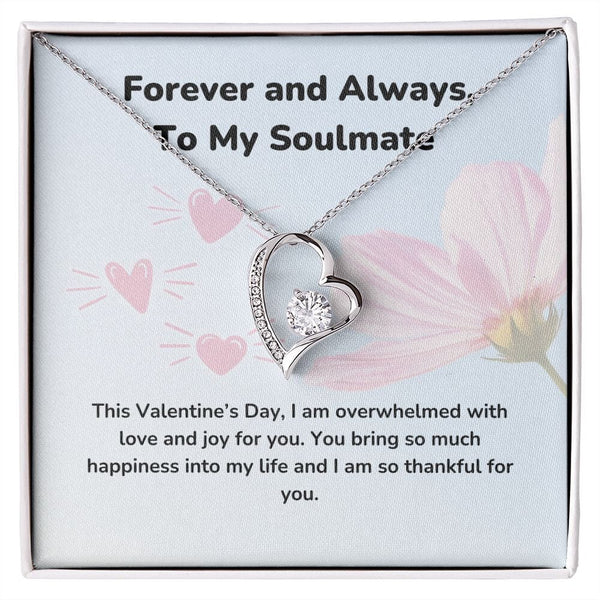 Forever and Always, To My Soulmate - Forever Love Necklace - Jewelry ShineOn Fulfillment 14k White Gold Finish Standard Box (FREE) 
