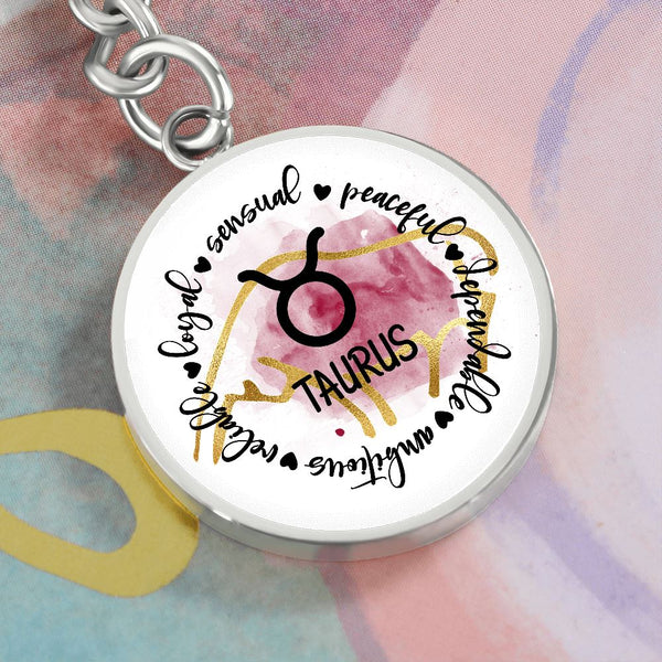Give the perfect gift for any Taurus in your life today! - Graphic Circle Keychain - Jewelry ShineOn Fulfillment 