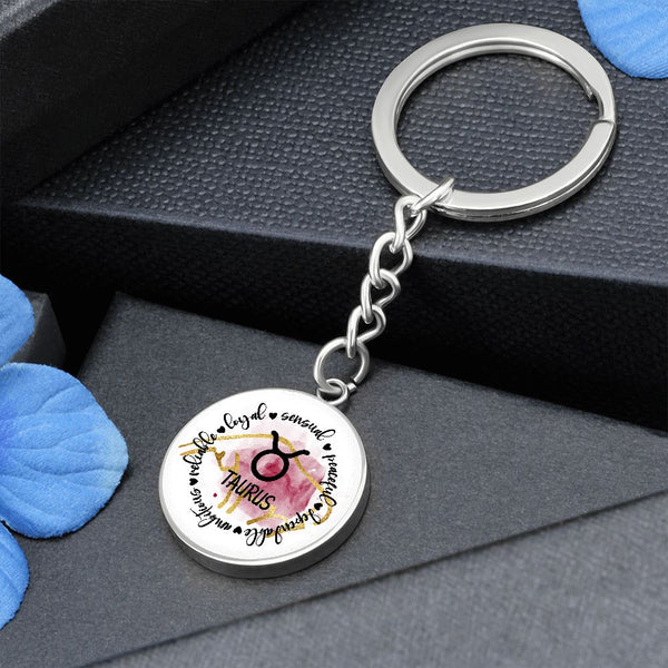 Give the perfect gift for any Taurus in your life today! - Graphic Circle Keychain - Jewelry ShineOn Fulfillment 