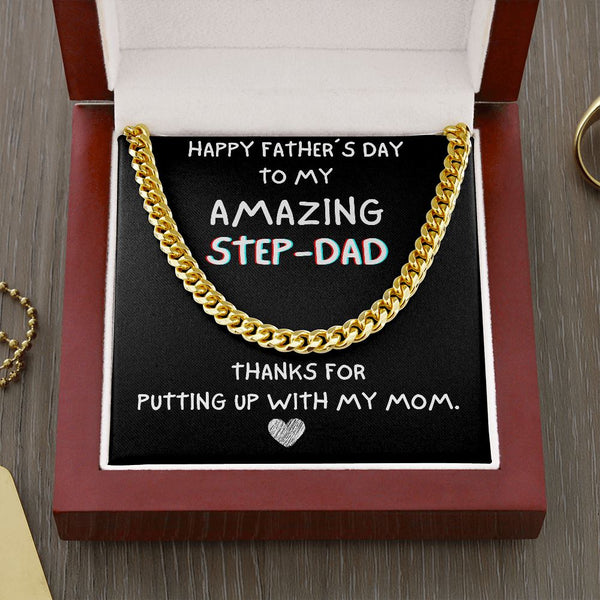 Happy Father's day to my Step Dad. Cuban Link with Luxury Box Jewelry ShineOn Fulfillment Cuban Link Chain (14K Gold Over Stainless Steel) 