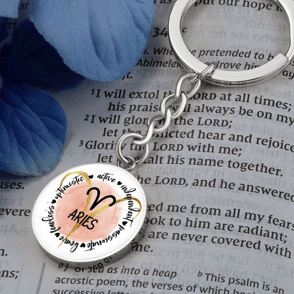 It’s the perfect gift idea for a special someone - Pick up your ARIES Zodiac Keyring circle keychain today. Jewelry ShineOn Fulfillment 