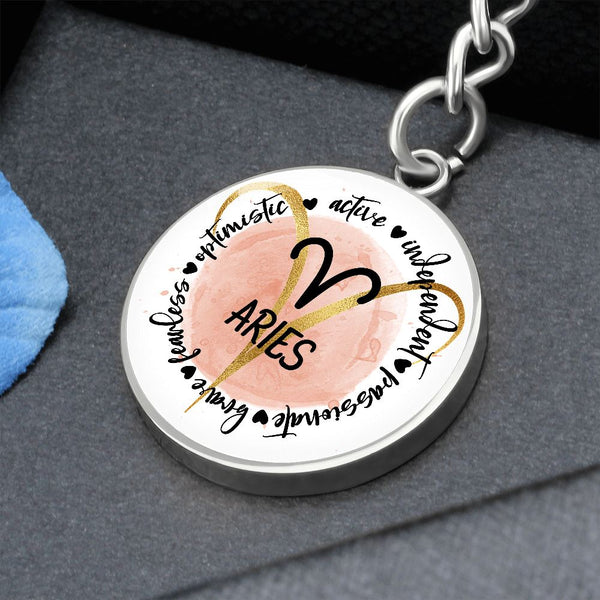 It’s the perfect gift idea for a special someone - Pick up your ARIES Zodiac Keyring circle keychain today. Jewelry ShineOn Fulfillment Luxury Keychain (.316 Surgical Steel) No 