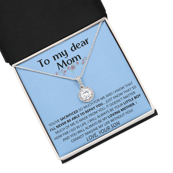light blue- To My Dear Mom | I Can't Imagine My Life Without You | From Son to Mother Necklace Jewelry ShineOn Fulfillment 