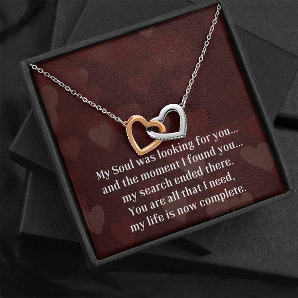 My Soul was looking for you... Interlocking hearts Necklace Jewelry ShineOn Fulfillment 
