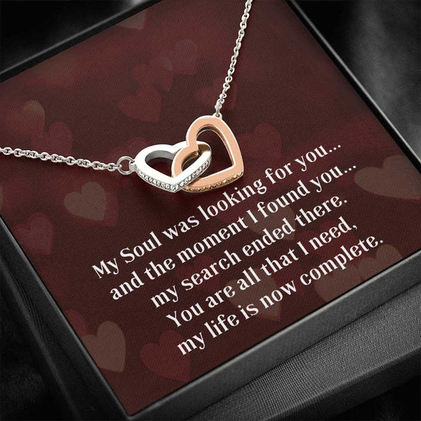 My Soul was looking for you... Interlocking hearts Necklace Jewelry ShineOn Fulfillment Standard Box 