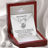 Never forget that I LOVE YOU - Love Knot Earring & Necklace Set! Jewelry ShineOn Fulfillment 